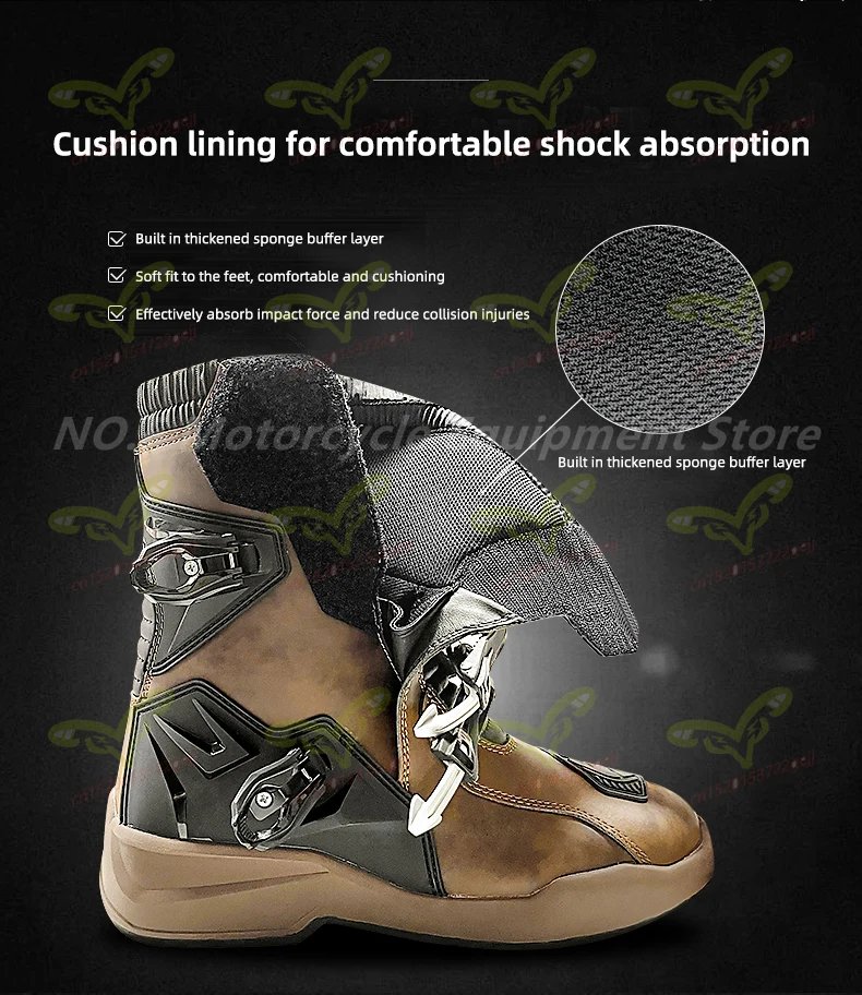 SCOYCO Men's Motorcycle Protective Boots Waterproof Motocross Shoes TPU Leather Anti-slip High Top Boots for Rally Riding