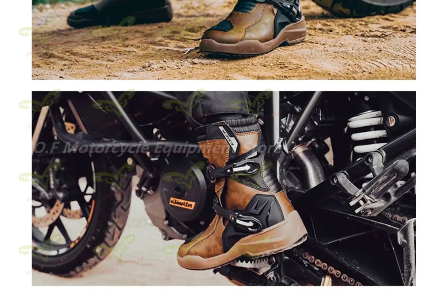 SCOYCO Men's Motorcycle Protective Boots Waterproof Motocross Shoes TPU Leather Anti-slip High Top Boots for Rally Riding