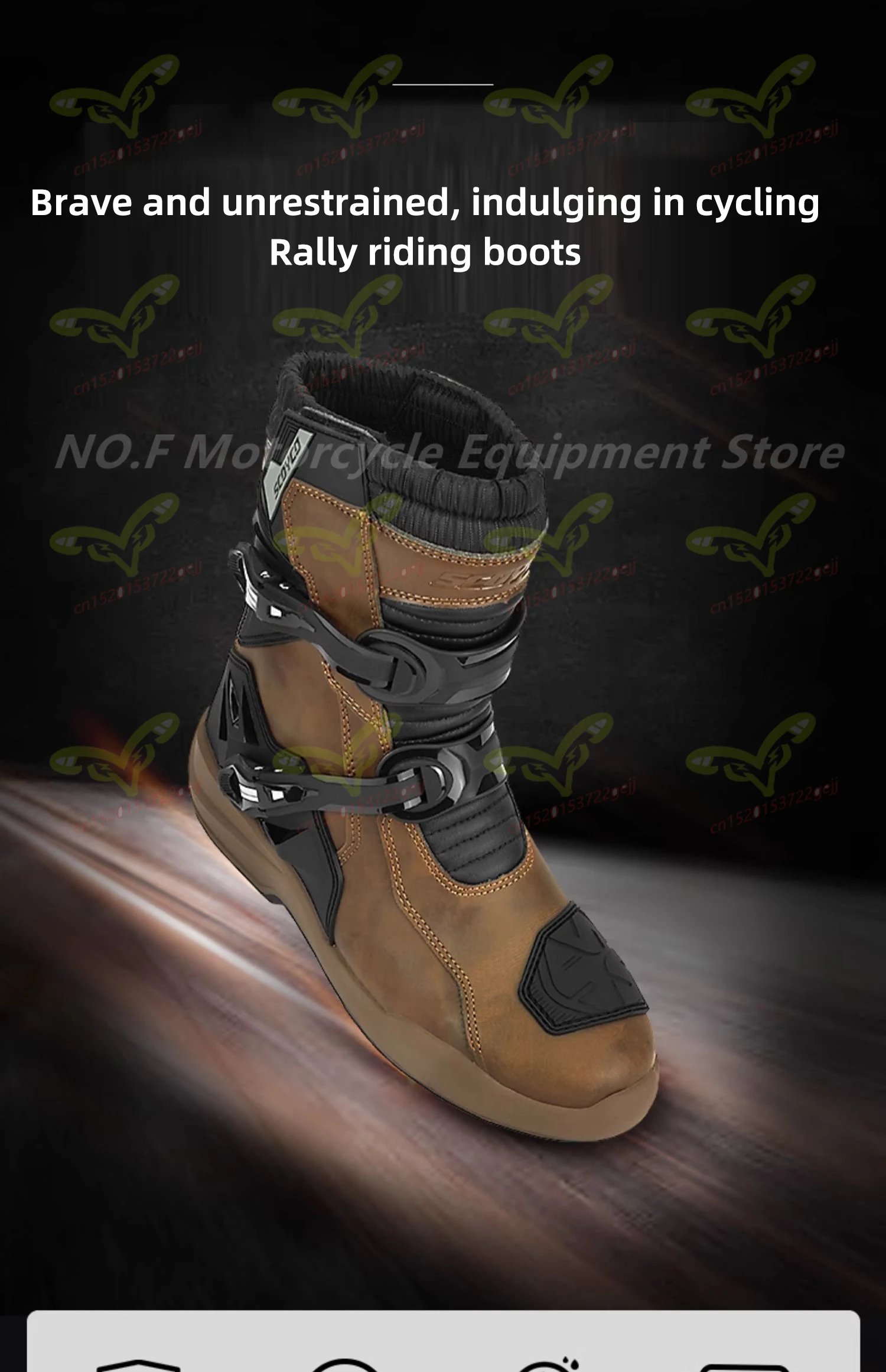 SCOYCO Men's Motorcycle Protective Boots Waterproof Motocross Shoes TPU Leather Anti-slip High Top Boots for Rally Riding
