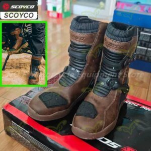 SCOYCO Menās Motorcycle Protective Boots Waterproof Motocross Shoes TPU Leather Anti-slip High Top Boots for Rally Riding