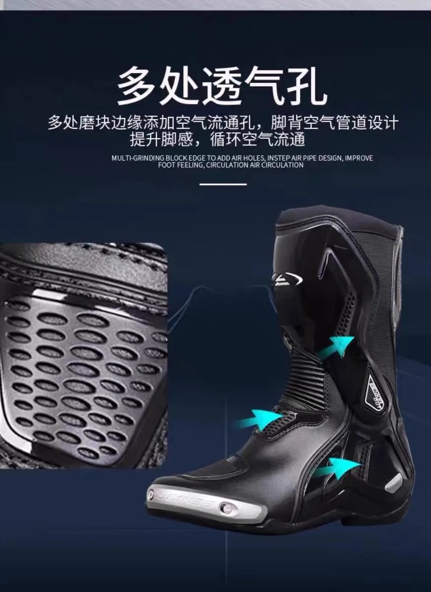 BENKIA Motorcycle Boots Men CE Professional Track Riding Boots Racing Summer AntiCollision Rally Off-Road Botas Para Moto BENKIA Motorcycle Boots Men CE Professional Track Riding Boots Racing Summer AntiCollision Rally Off-Road Botas Para Moto