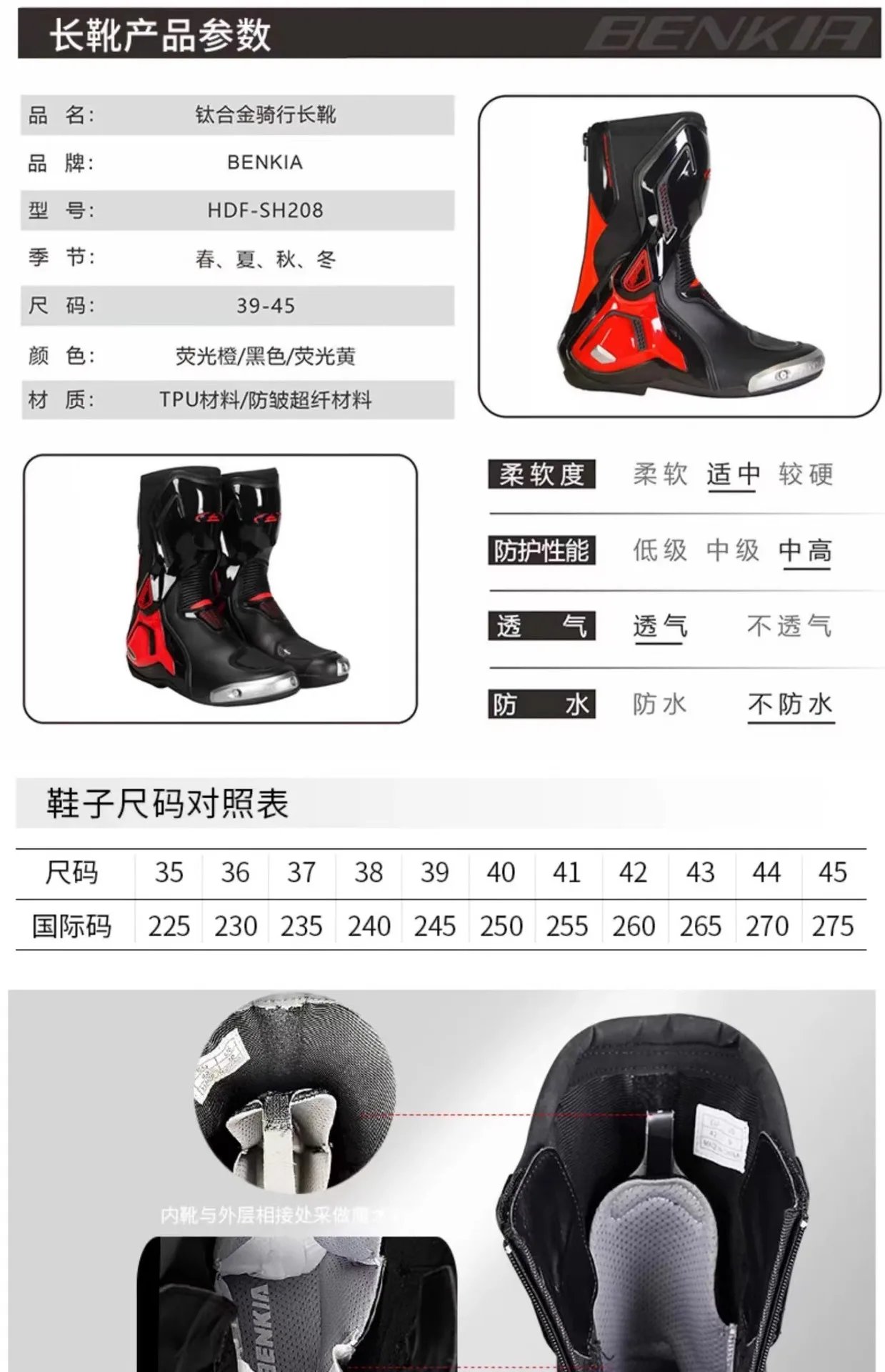 BENKIA Motorcycle Boots Men CE Professional Track Riding Boots Racing Summer AntiCollision Rally Off-Road Botas Para Moto BENKIA Motorcycle Boots Men CE Professional Track Riding Boots Racing Summer AntiCollision Rally Off-Road Botas Para Moto
