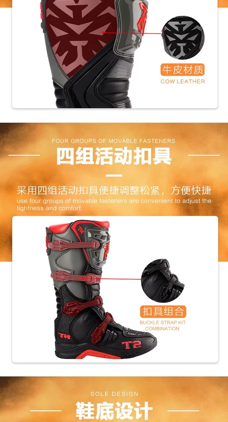 Motocross Boots Racing Boots Safe Riding Waterproof Anti Fall Wear-resistant Motorcycle Boots Equipment Rally Shoes