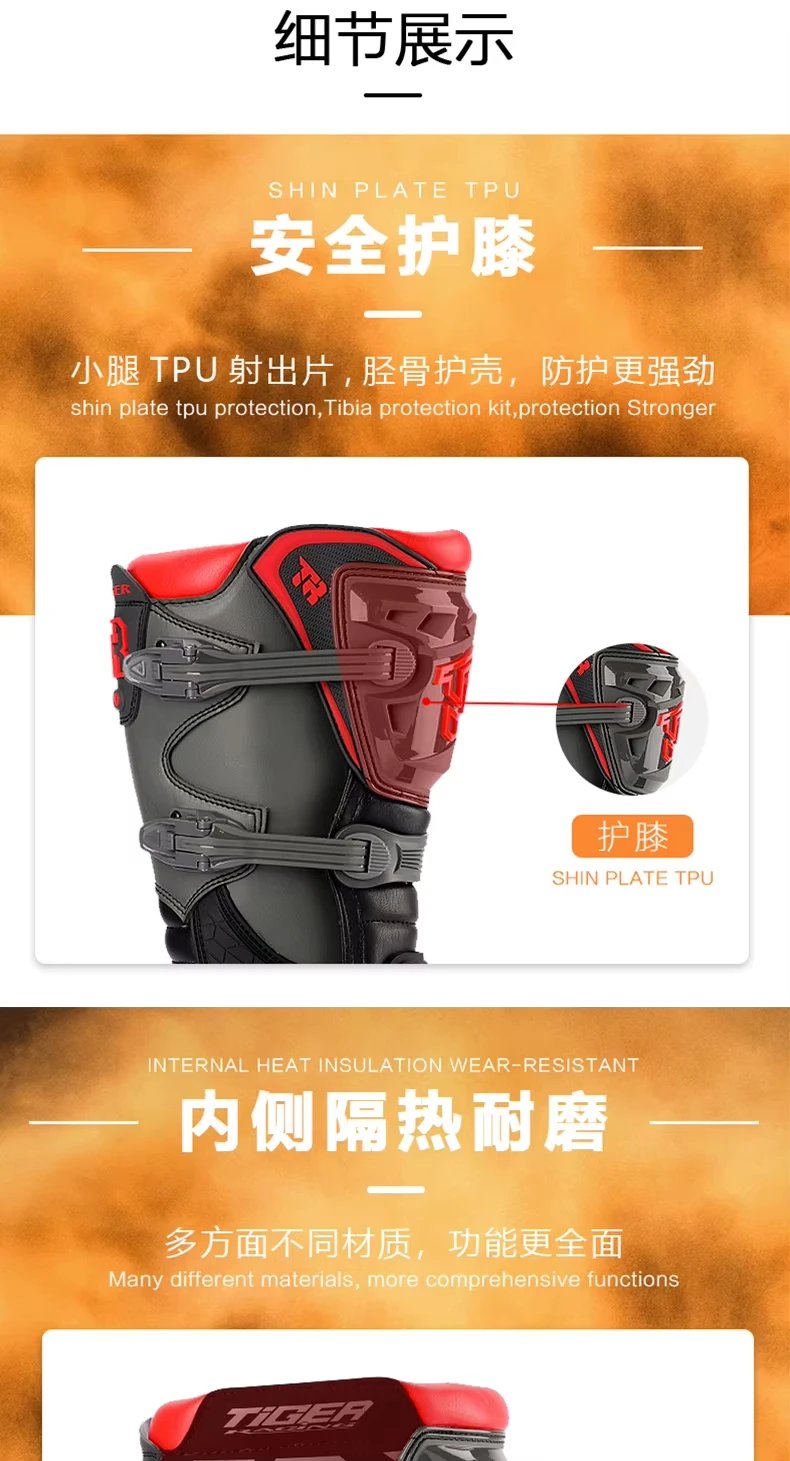 Motocross Boots Racing Boots Safe Riding Waterproof Anti Fall Wear-resistant Motorcycle Boots Equipment Rally Shoes