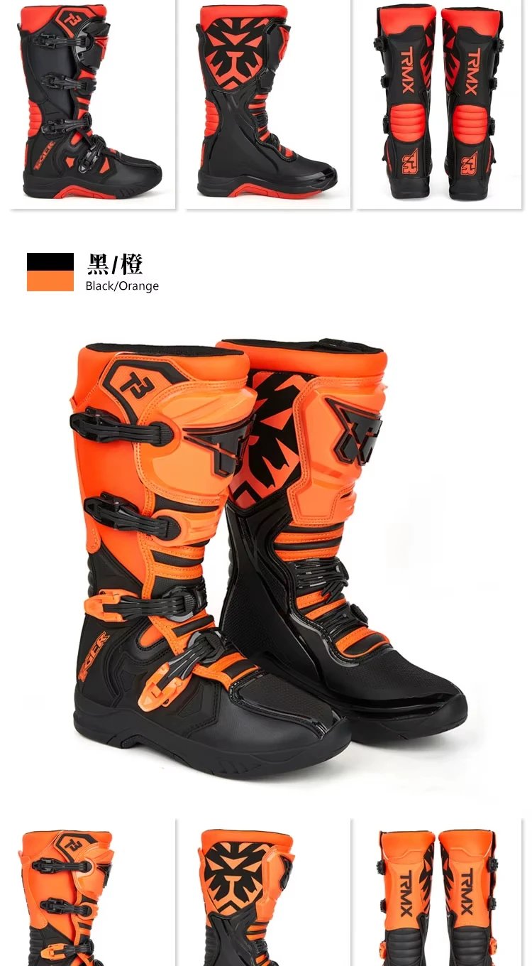Motocross Boots Racing Boots Safe Riding Waterproof Anti Fall Wear-resistant Motorcycle Boots Equipment Rally Shoes