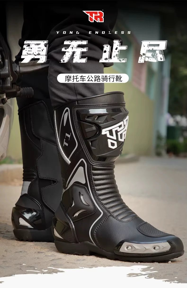 Motocross Boots Racing Boots Safe Riding Waterproof Anti Fall Wear-resistant Motorcycle Boots Equipment Rally Shoes