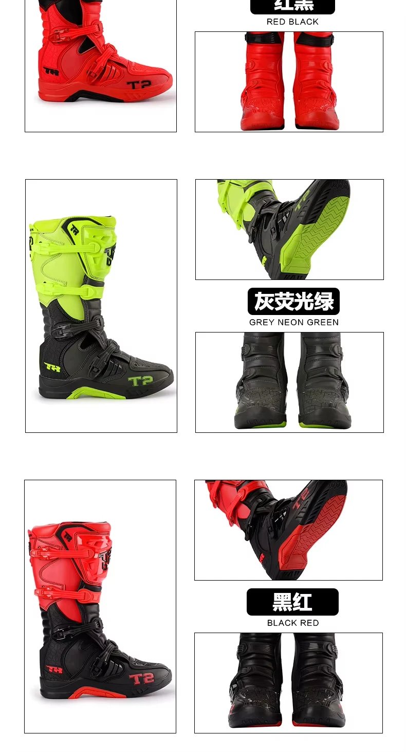 Motocross Boots Racing Boots Safe Riding Waterproof Anti Fall Wear-resistant Motorcycle Boots Equipment Rally Shoes