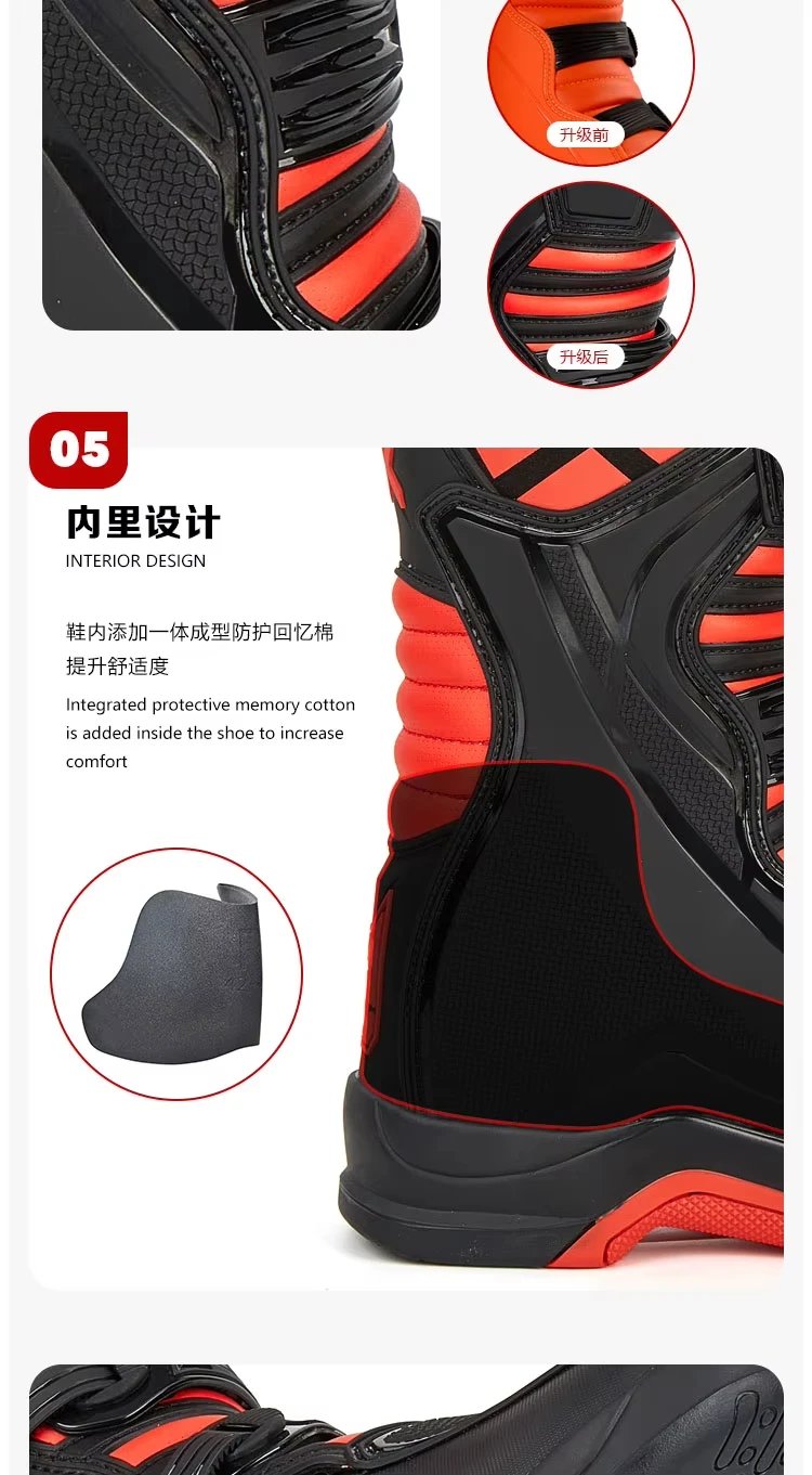 Motocross Boots Racing Boots Safe Riding Waterproof Anti Fall Wear-resistant Motorcycle Boots Equipment Rally Shoes