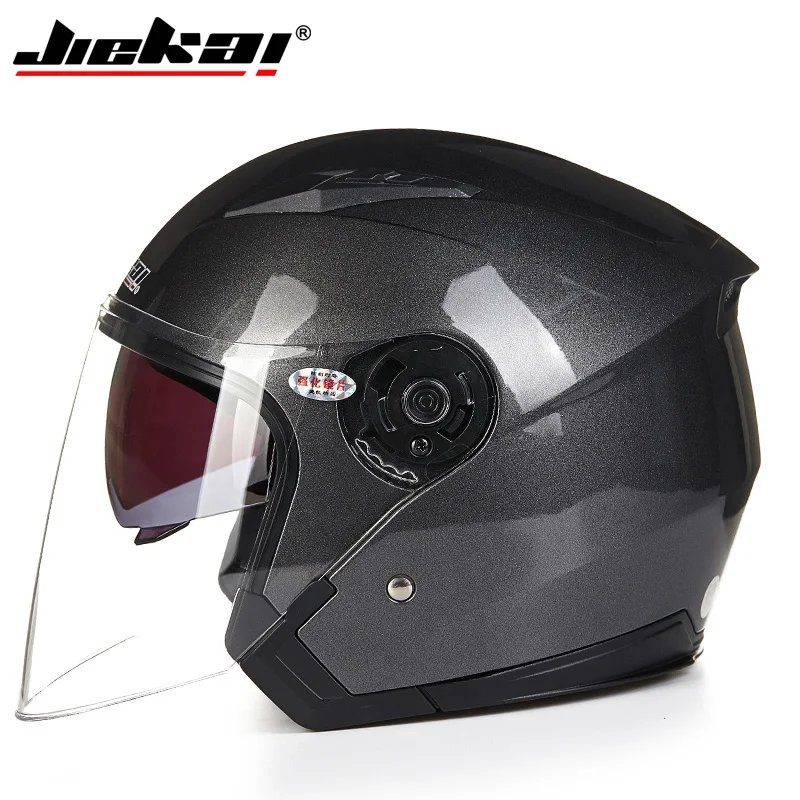 JIEKAI -512 Motorcycle double lens half helmet Cascos Para Moto Racing helmets ABS Helmet Moto Casque for Women/Men Casco Moto