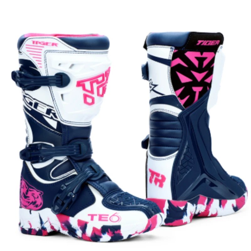2026 New Kids Motocross Boots Black Off-Road Motorcycle Boot Children Orange Youth Dirt Bike Racing Bota MX Gear For 6-12 Years