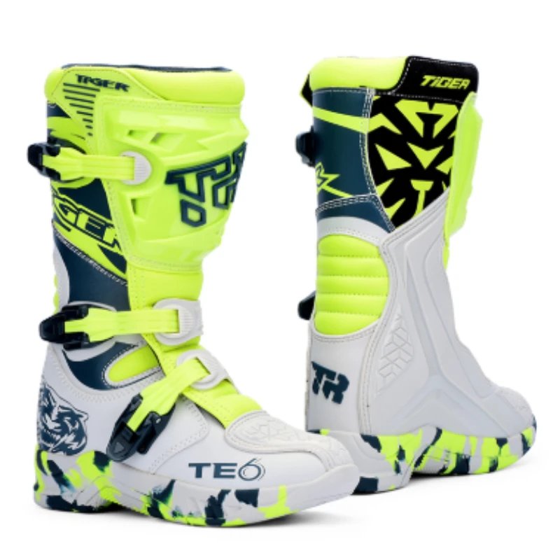 2026 New Kids Motocross Boots Black Off-Road Motorcycle Boot Children Orange Youth Dirt Bike Racing Bota MX Gear For 6-12 Years