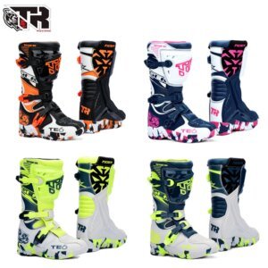 2026 New Kids Motocross Boots Black Off-Road Motorcycle Boot Children Orange Youth Dirt Bike Racing Bota MX Gear For 6-12 Years