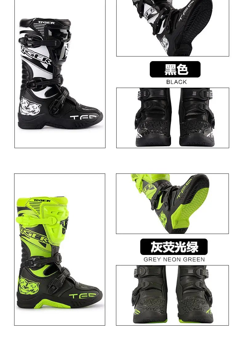 2026 New Kids Motocross Boots Black Off-Road Motorcycle Boot Children Orange Youth Dirt Bike Racing Bota MX Gear For 6-12 Years