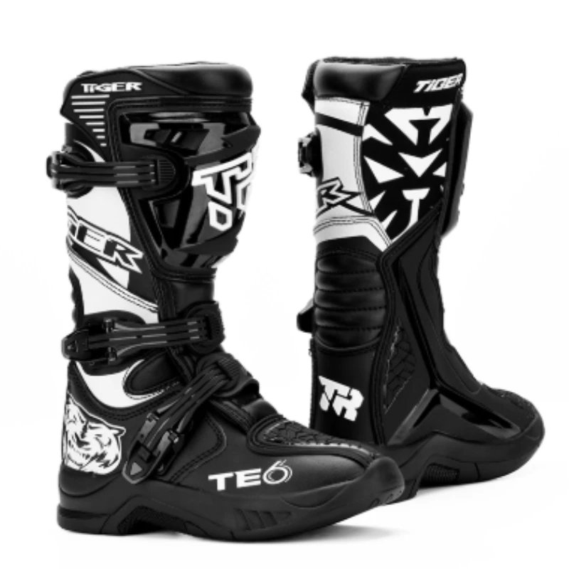 2026 New Kids Motocross Boots Black Off-Road Motorcycle Boot Children Orange Youth Dirt Bike Racing Bota MX Gear For 6-12 Years