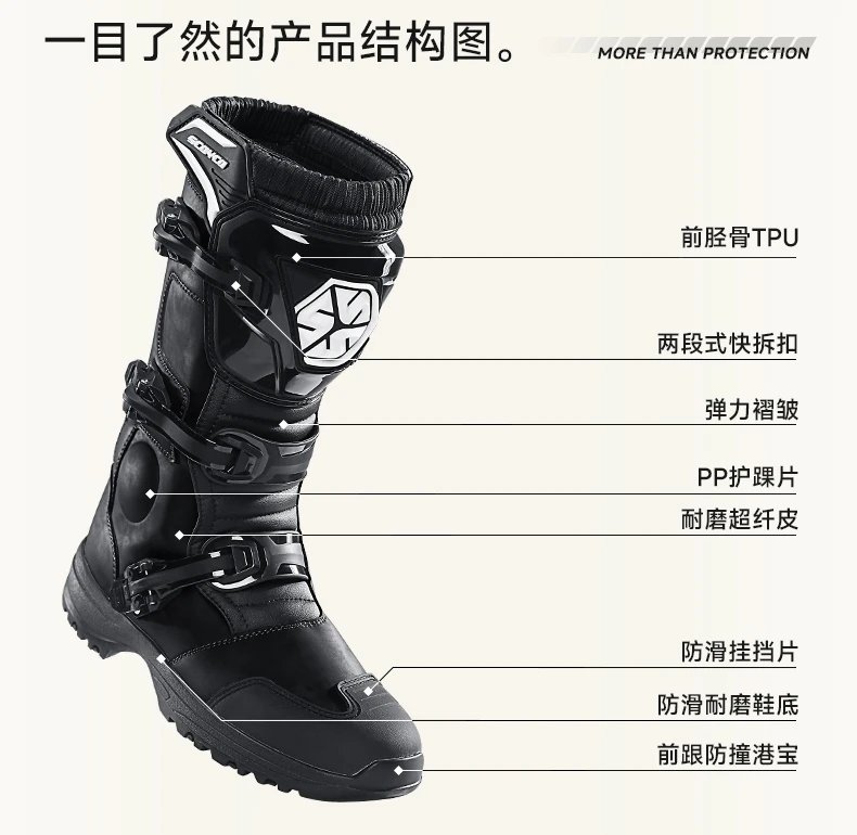 Professional Motorcycle Boots Non-slip Windproof Waterproof Motocross Boots Protective Racing Off-road Shoes All Seasons