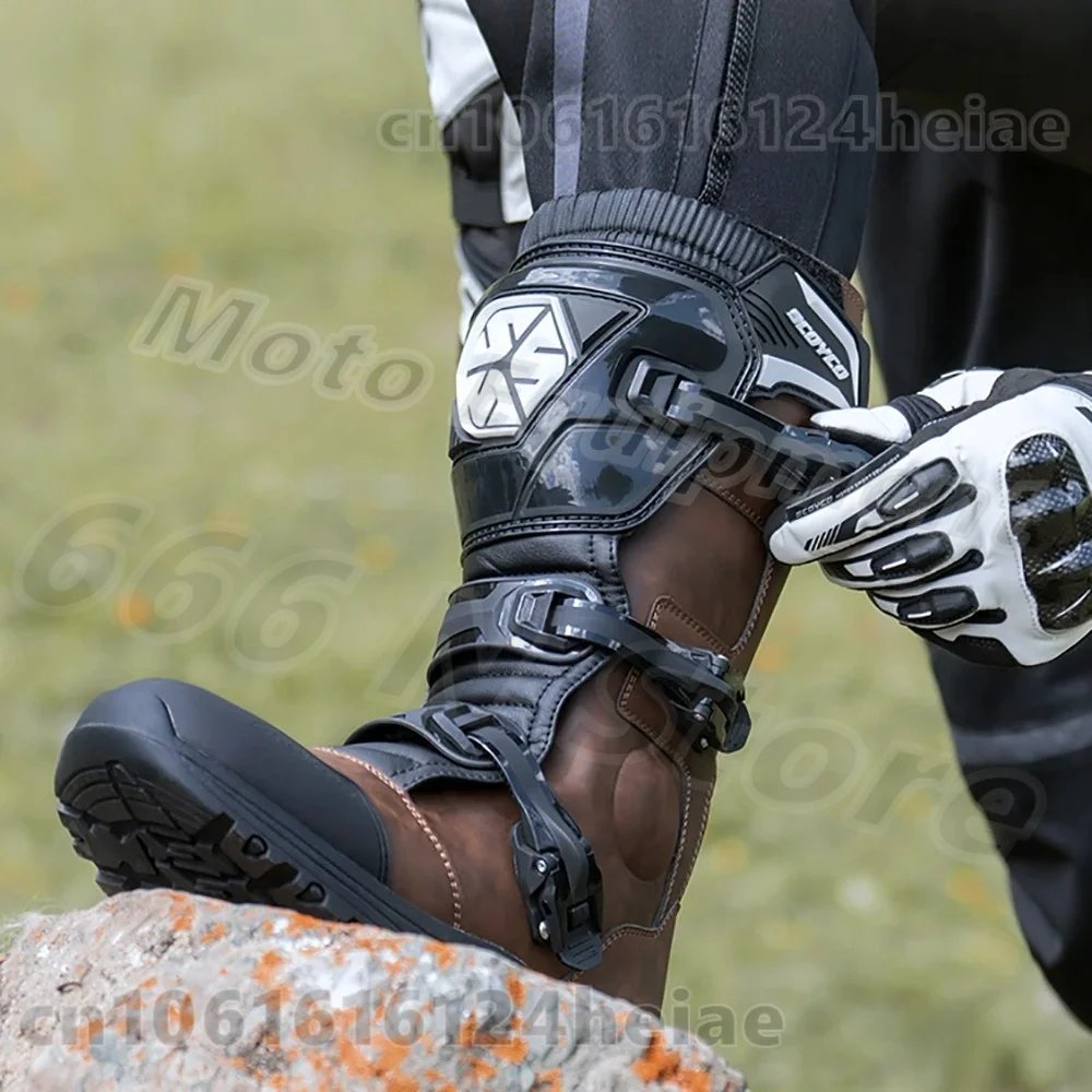 Professional Motorcycle Boots Non-slip Windproof Waterproof Motocross Boots Protective Racing Off-road Shoes All Seasons