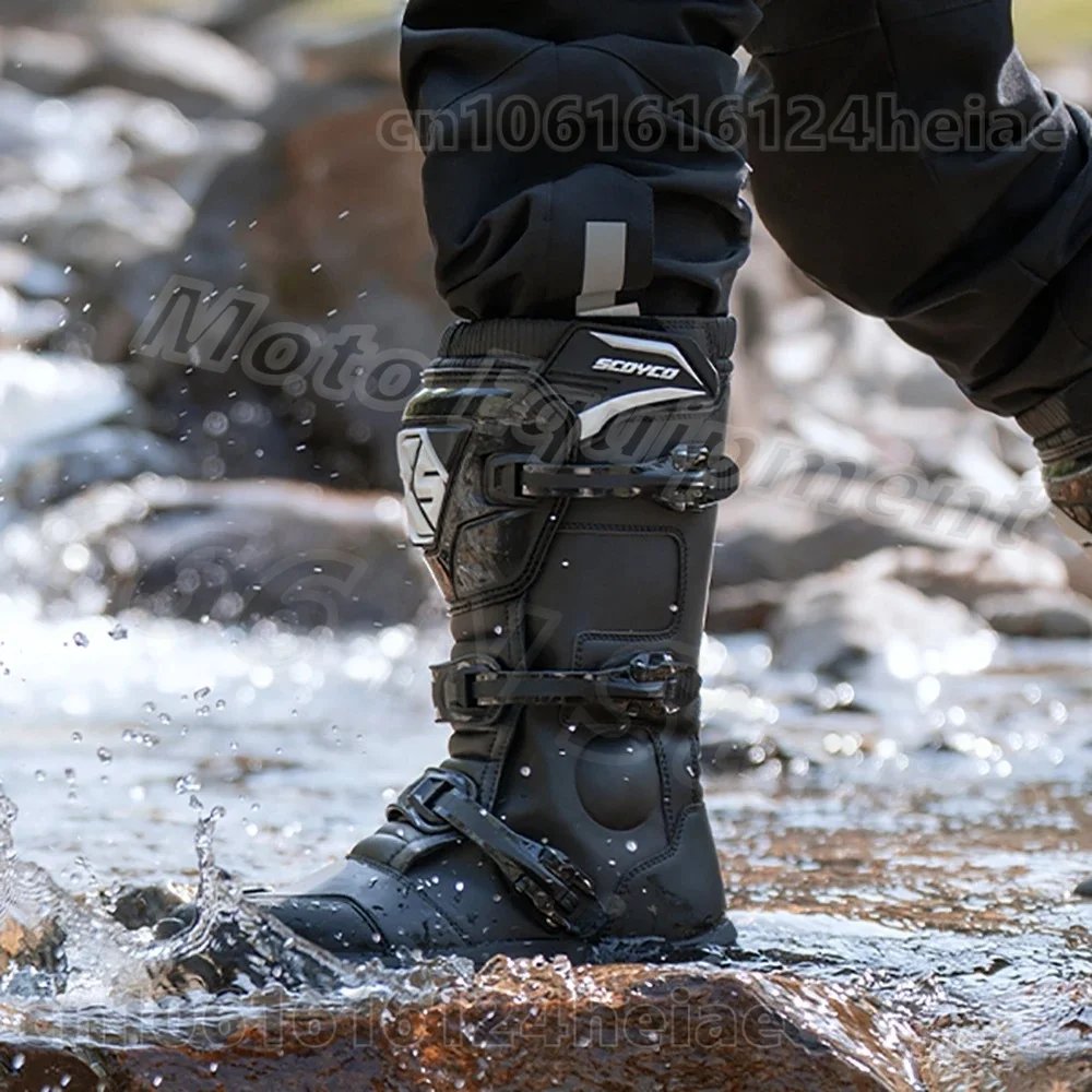 Professional Motorcycle Boots Non-slip Windproof Waterproof Motocross Boots Protective Racing Off-road Shoes All Seasons