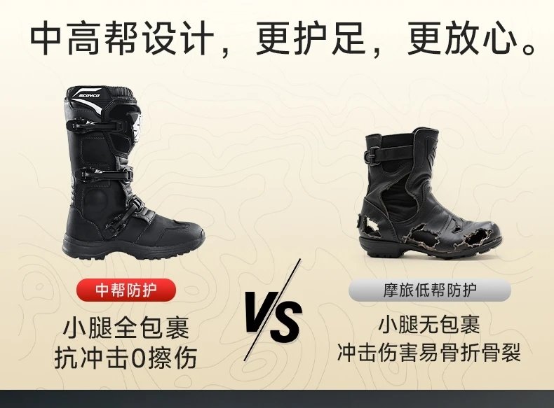 Professional Motorcycle Boots Non-slip Windproof Waterproof Motocross Boots Protective Racing Off-road Shoes All Seasons