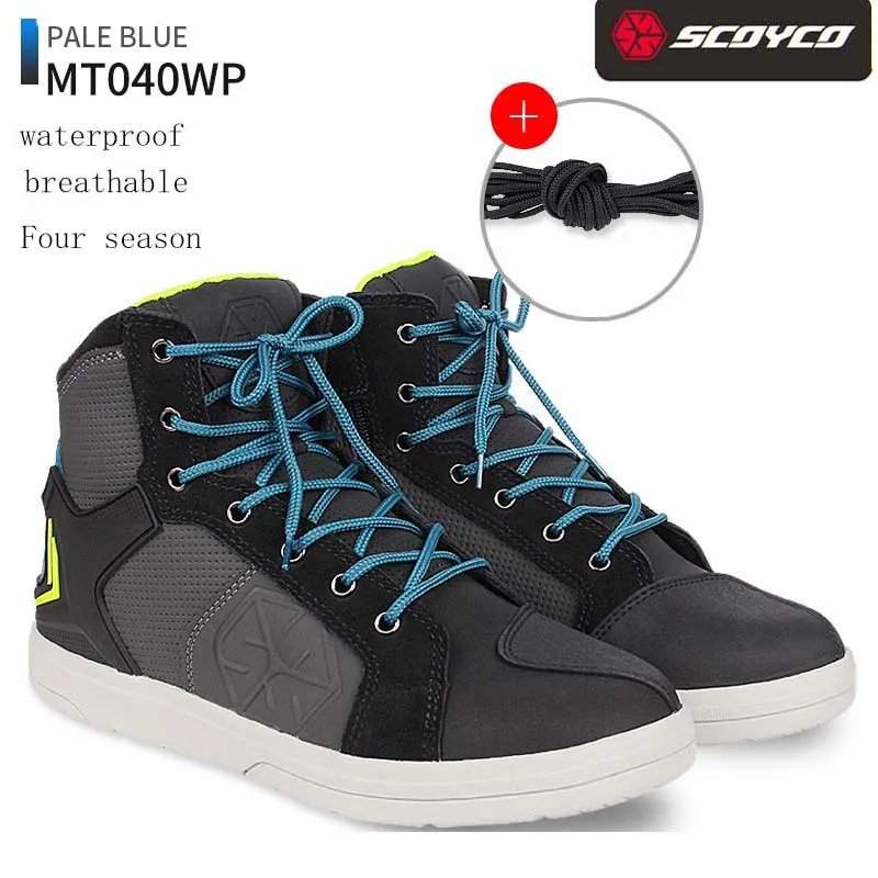 Commuter Motorcycle Waterproof boots SCOYCO MT040WP Motocross non-slip grip Shoes Four Season Breathable wear-resistant Boots