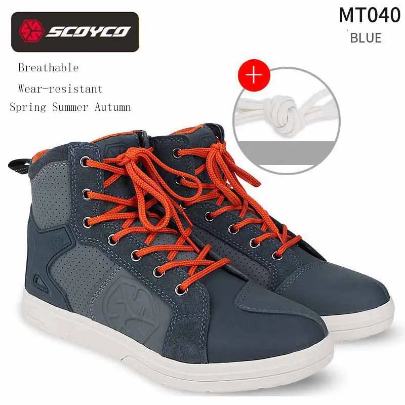 Commuter Motorcycle Waterproof boots SCOYCO MT040WP Motocross non-slip grip Shoes Four Season Breathable wear-resistant Boots