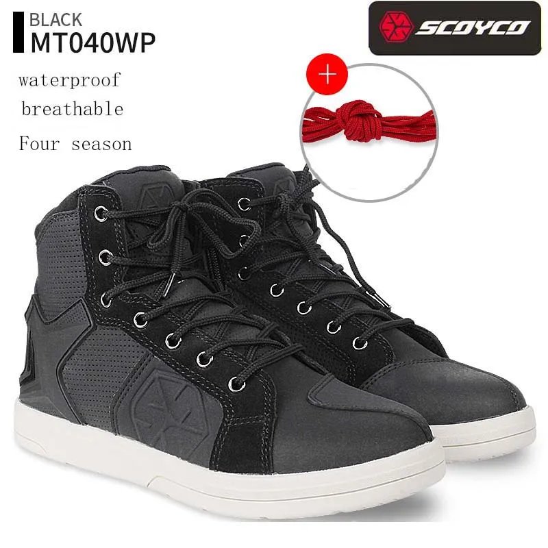 Commuter Motorcycle Waterproof boots SCOYCO MT040WP Motocross non-slip grip Shoes Four Season Breathable wear-resistant Boots