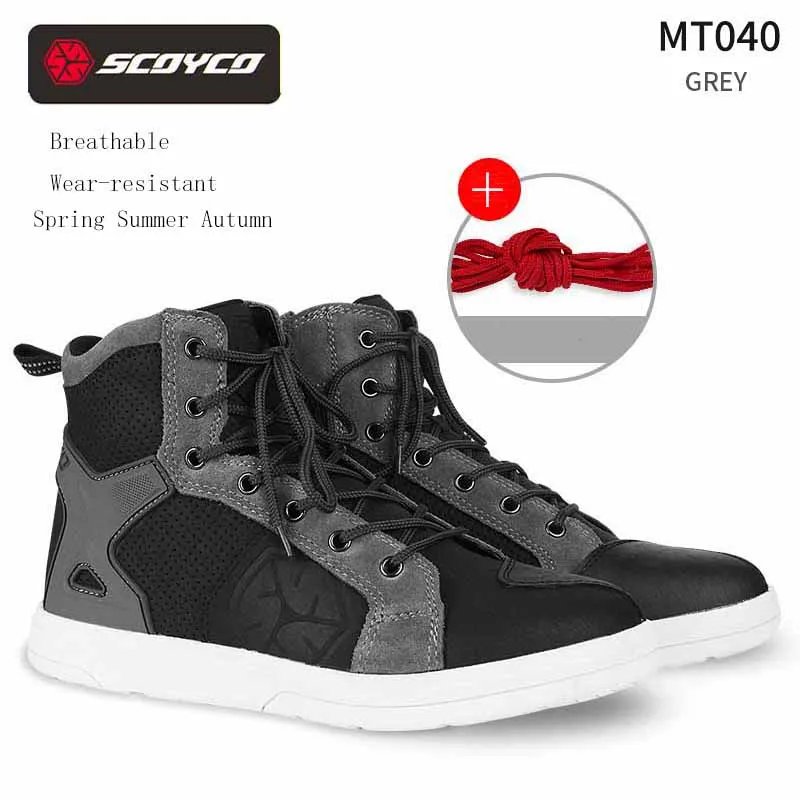 Commuter Motorcycle Waterproof boots SCOYCO MT040WP Motocross non-slip grip Shoes Four Season Breathable wear-resistant Boots