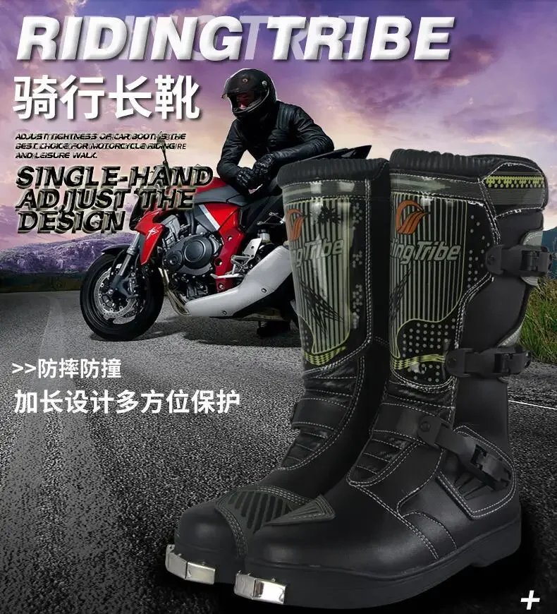 Motorcycle Riding Boots Rain Professional Racing Boot Men Women Crash Fall Protection Off-Road Motorbike Shoes Botas Motocross Motorcycle Riding Boots Rain Professional Racing Boot Men Women Crash Fall Protection Off-Road Motorbike Shoes Botas Motocross