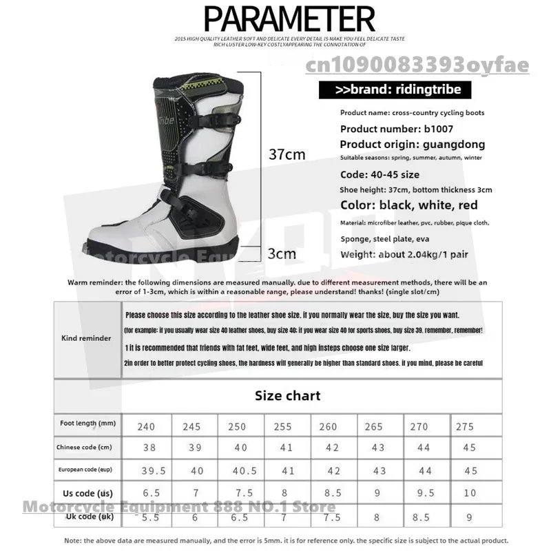 Motorcycle Riding Boots Rain Professional Racing Boot Men Women Crash Fall Protection Off-Road Motorbike Shoes Botas Motocross
