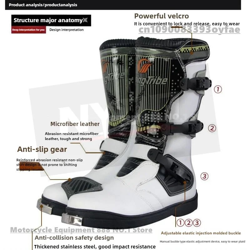 Motorcycle Riding Boots Rain Professional Racing Boot Men Women Crash Fall Protection Off-Road Motorbike Shoes Botas Motocross