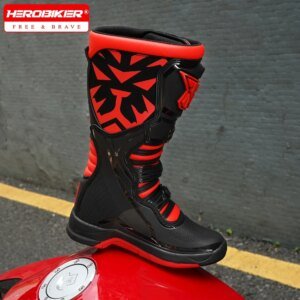 Professional Men Motorcycle Boots Women Anti Slip waterproof Boots Track Riding Botas Moto Riding Long Boot