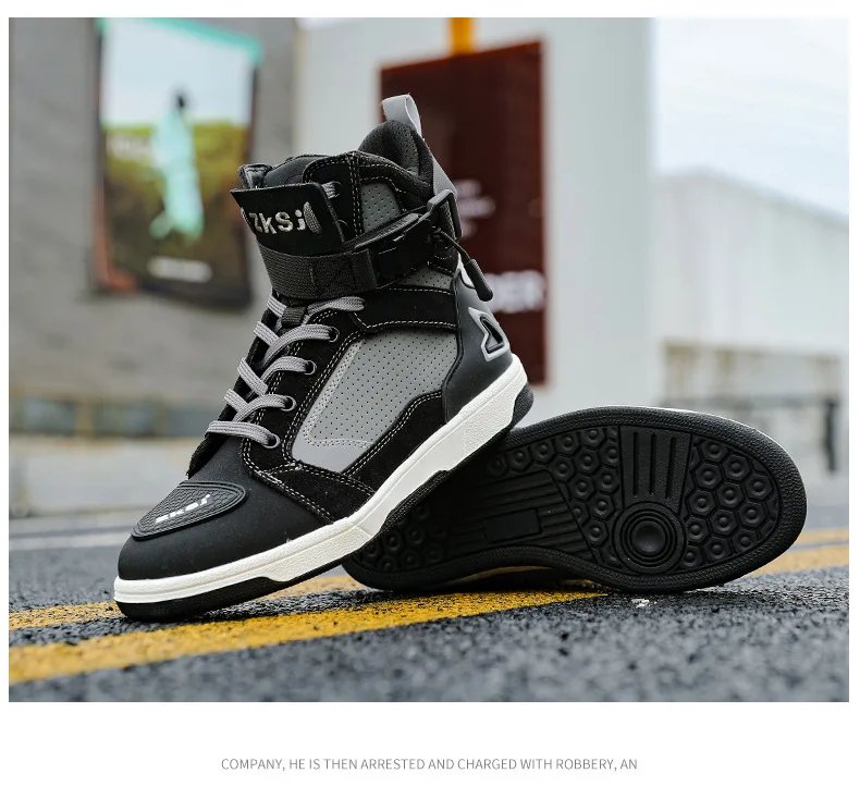 Men Motorcycle Boots Breathable Anti Slip Riding Shoes for Road Racing Casual Biker Gear