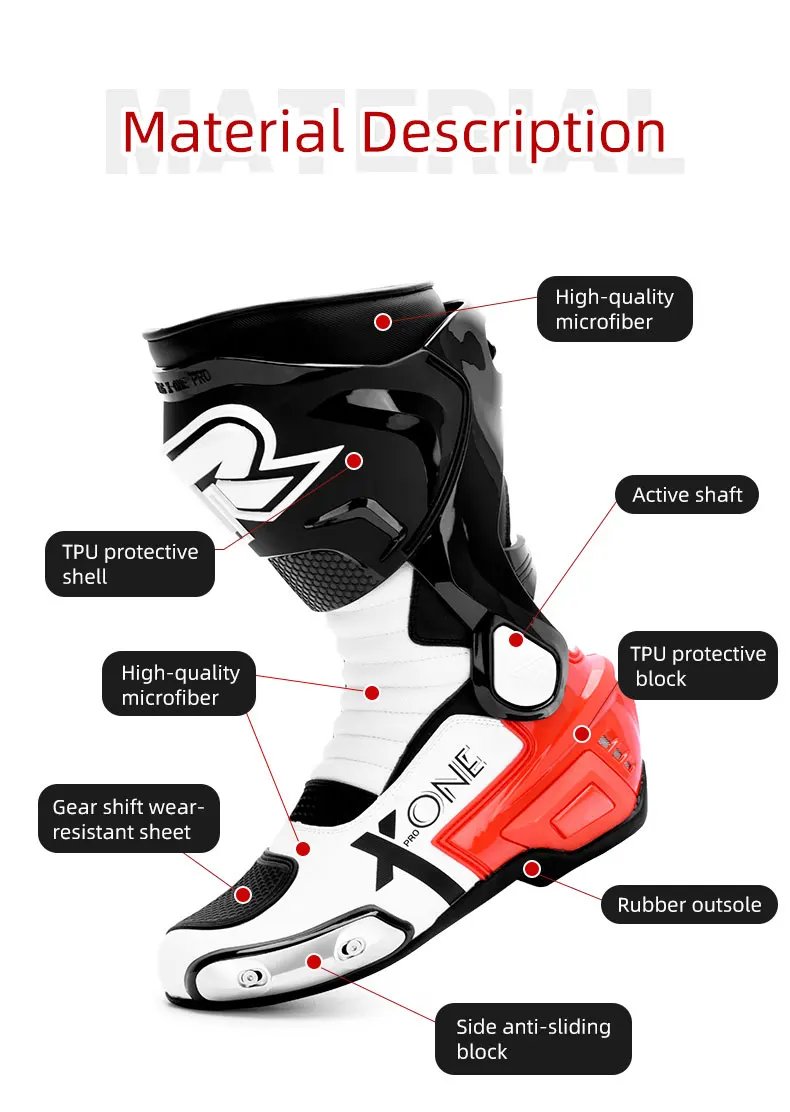 Professional Motorcycle Boots Non-slip Motocross Boots Waterproof Motorcycle Off-road Shoes Motorcycle Protective For 4 Season Professional Motorcycle Boots Non-slip Motocross Boots Waterproof Motorcycle Off-road Shoes Motorcycle Protective For 4 Season
