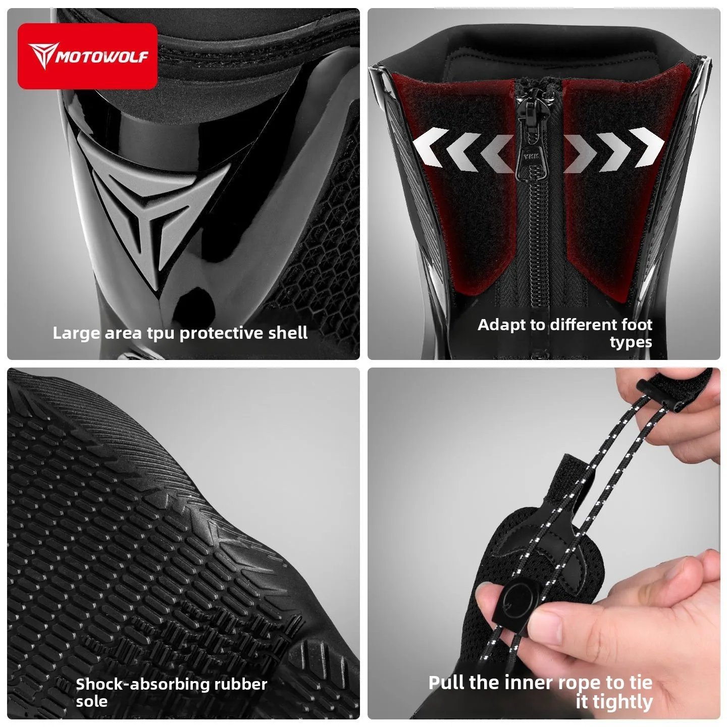 Motorcycle Boots Men Professional Motocross Boots Off Road Riding Racing Boots Wear Resistant Moto Anti-slip Motorcyclist Shoes