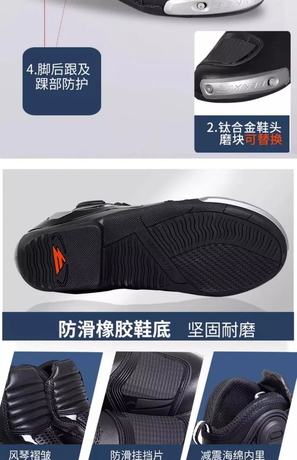 BENKIA CE Summer Motorcycle Boots Professional Track Racing Breathable Anti-Impact Off Road Rally Unisex Botas Moto Protective
