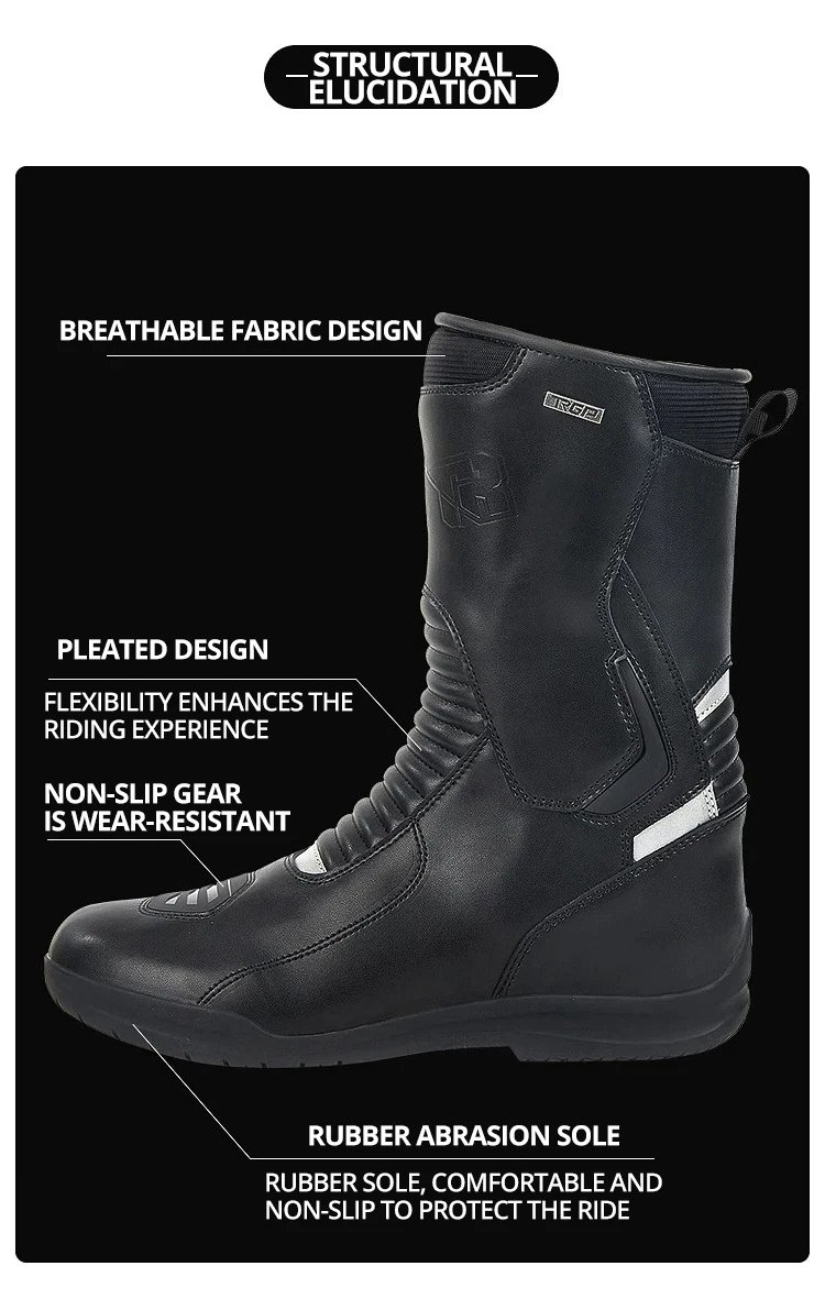 Professional Outdoors Motocross Racing Long Boots Anti Slip Breathable Motos Shoes Men's Motorcycle Protective Boots Professional Outdoors Motocross Racing Long Boots Anti Slip Breathable Motos Shoes Men's Motorcycle Protective Boots