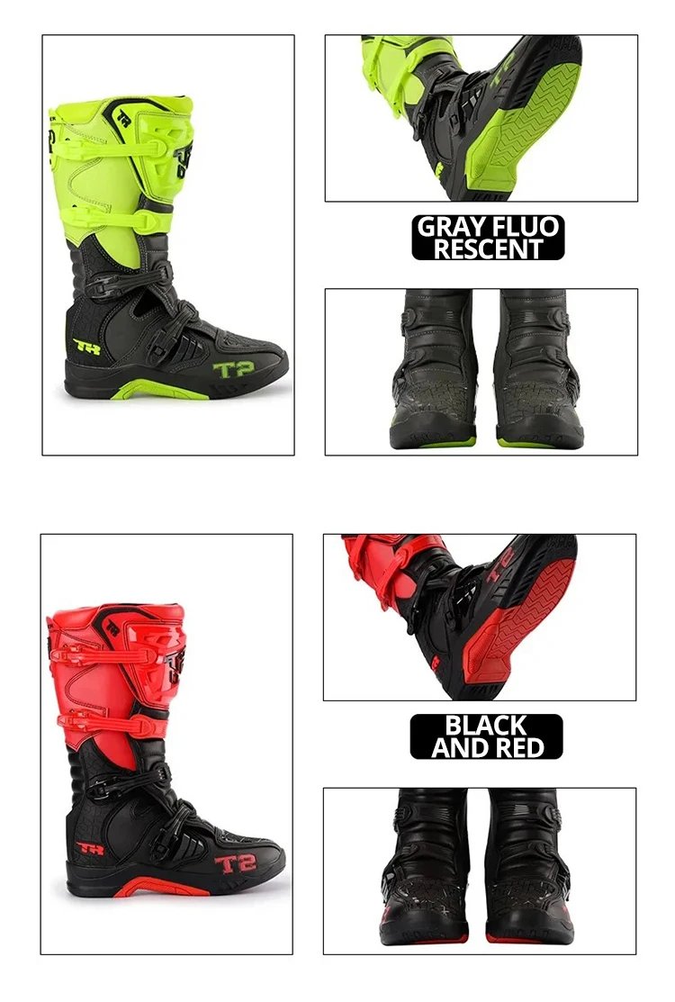 Professional Outdoors Motocross Racing Long Boots Anti Slip Breathable Motos Shoes Men's Motorcycle Protective Boots Professional Outdoors Motocross Racing Long Boots Anti Slip Breathable Motos Shoes Men's Motorcycle Protective Boots