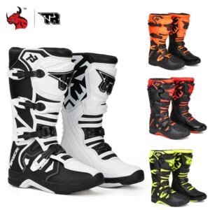 Professional Outdoors Motocross Racing Long Boots  Anti Slip Breathable Motos Shoes Men’s Motorcycle Protective Boots