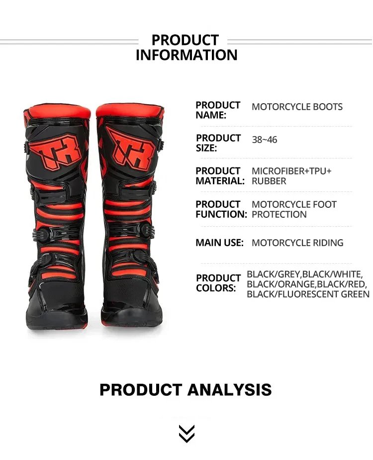 Professional Outdoors Motocross Racing Long Boots Anti Slip Breathable Motos Shoes Men's Motorcycle Protective Boots Professional Outdoors Motocross Racing Long Boots Anti Slip Breathable Motos Shoes Men's Motorcycle Protective Boots