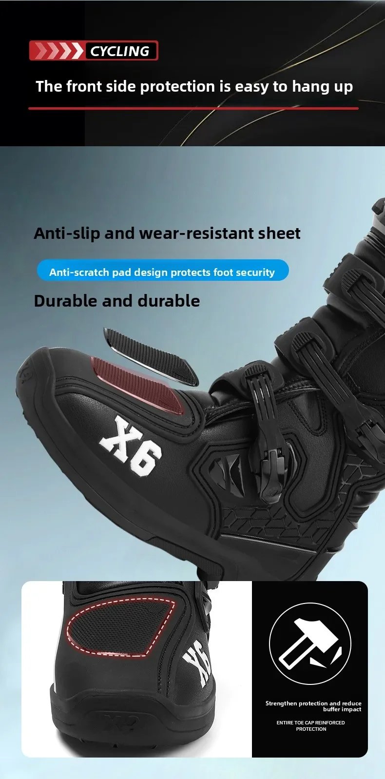 Off-road Track Shoes Motorcycle Motocross Boots Off-road Locomotive Riding Boots Tension Anti-skid Anti-drop Riding Equipment