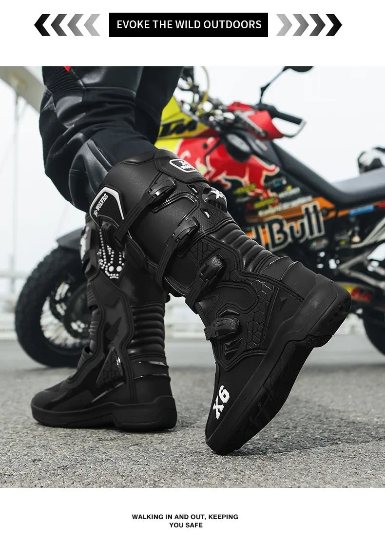 Off-road Track Shoes Motorcycle Motocross Boots Off-road Locomotive Riding Boots Tension Anti-skid Anti-drop Riding Equipment