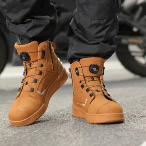 Leather Motorcycle Menās Genuine Moto Protective Ankle Short Boots Motocross Breathable Anti Drop Riding Travel Racing Shoes
