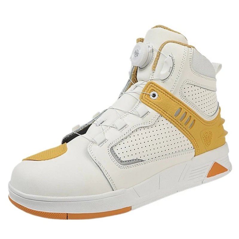 Leather Motorcycle Men's Genuine Moto Protective Ankle Short Boots Motocross Breathable Anti Drop Riding Travel Racing Shoes