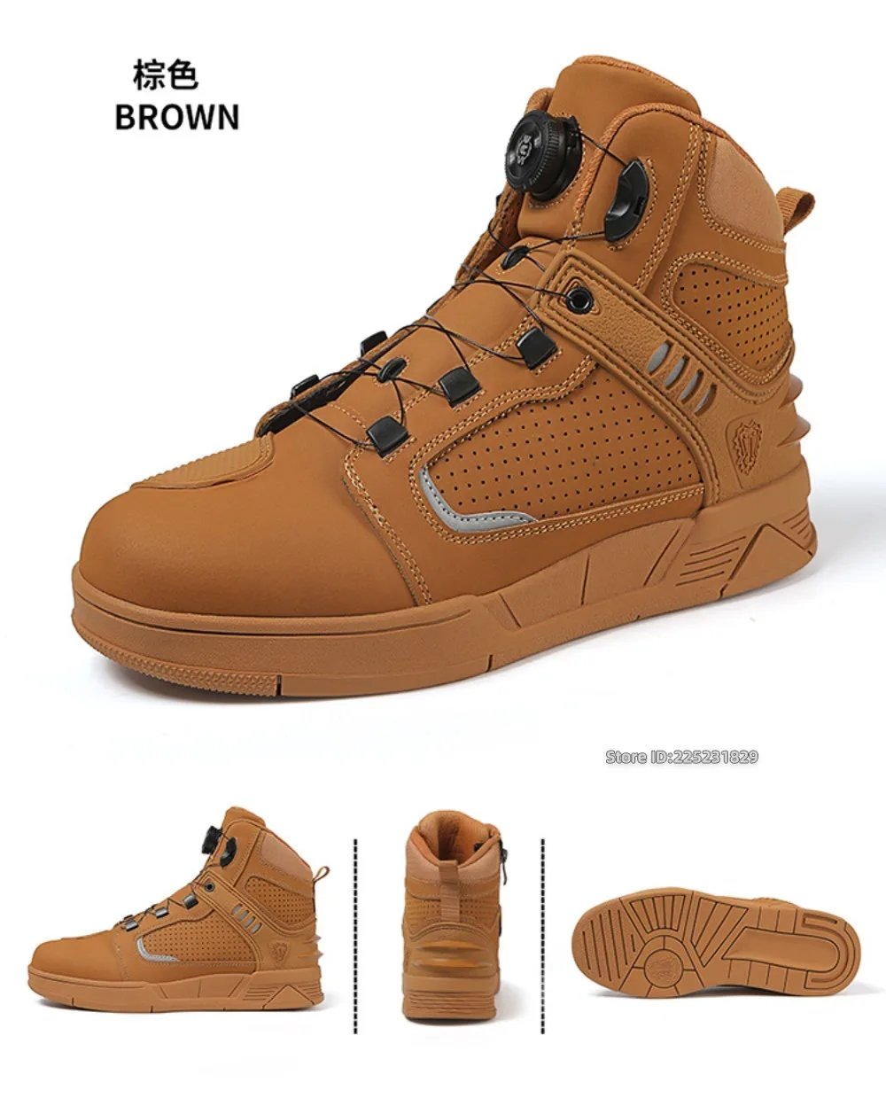 Leather Motorcycle Men's Genuine Moto Protective Ankle Short Boots Motocross Breathable Anti Drop Riding Travel Racing Shoes