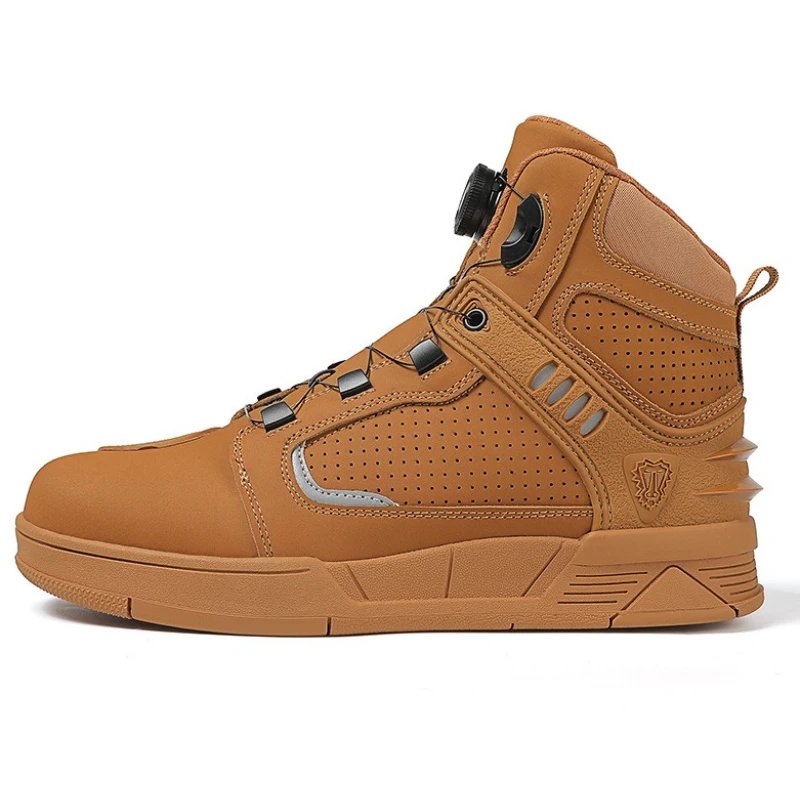 Leather Motorcycle Men's Genuine Moto Protective Ankle Short Boots Motocross Breathable Anti Drop Riding Travel Racing Shoes