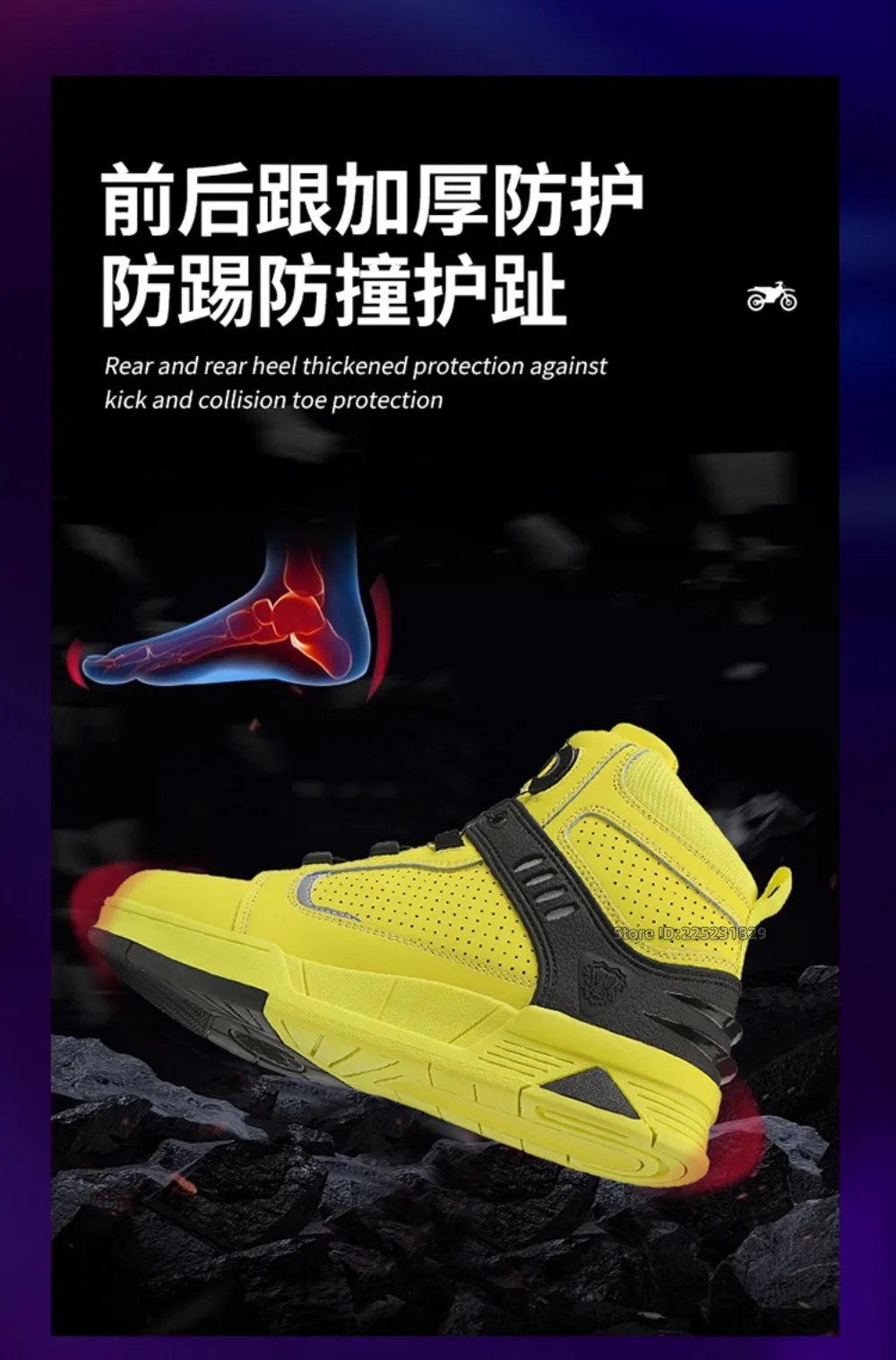 Leather Motorcycle Men's Genuine Moto Protective Ankle Short Boots Motocross Breathable Anti Drop Riding Travel Racing Shoes