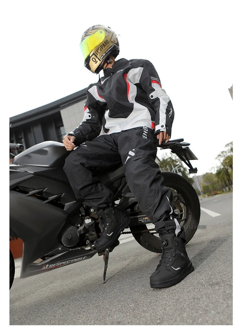 Leather Motorcycle Men's Genuine Moto Protective Ankle Short Boots Motocross Breathable Anti Drop Riding Travel Racing Shoes
