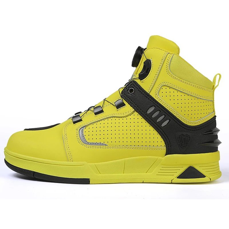 Leather Motorcycle Men's Genuine Moto Protective Ankle Short Boots Motocross Breathable Anti Drop Riding Travel Racing Shoes