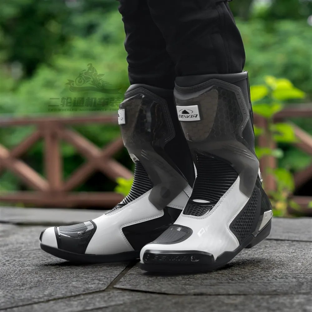 BENKIA HDF-FC708T Off-Road Motorcycle Bota Professional Track Riding Rally Race Boot Cowhide Waterproof Racing Anti-Collision