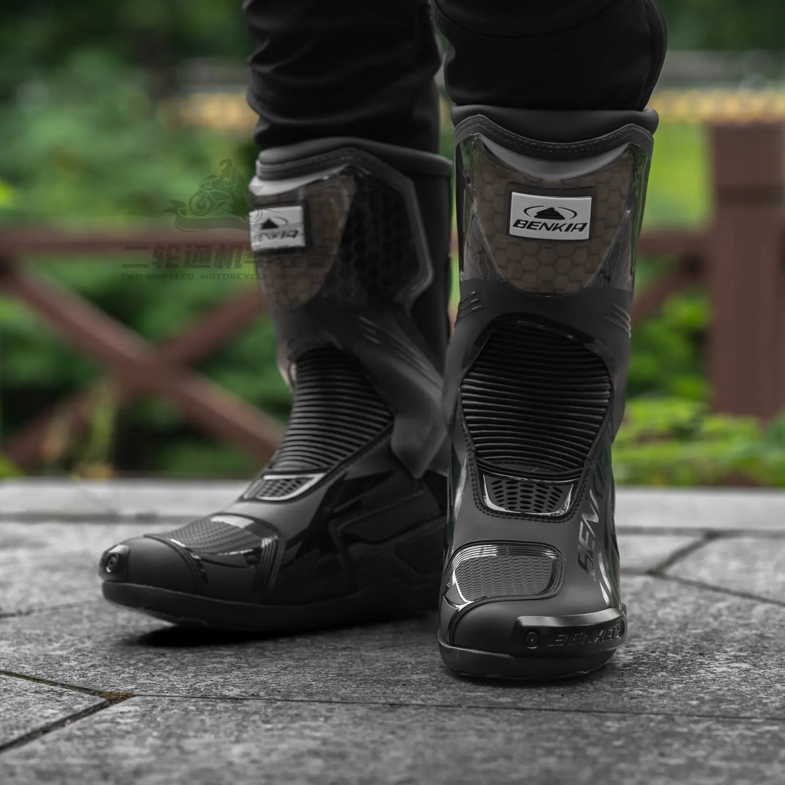 BENKIA HDF-FC708T Off-Road Motorcycle Bota Professional Track Riding Rally Race Boot Cowhide Waterproof Racing Anti-Collision