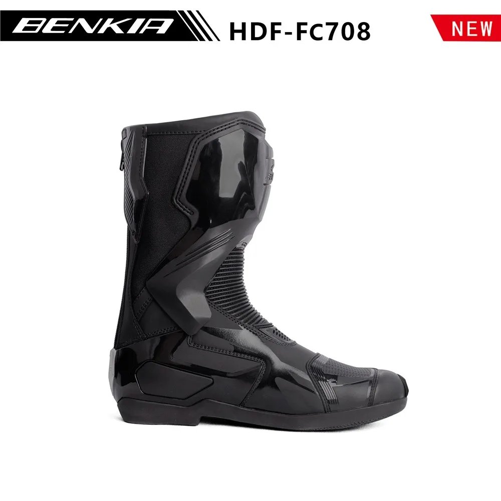 BENKIA HDF-FC708T Off-Road Motorcycle Bota Professional Track Riding Rally Race Boot Cowhide Waterproof Racing Anti-Collision
